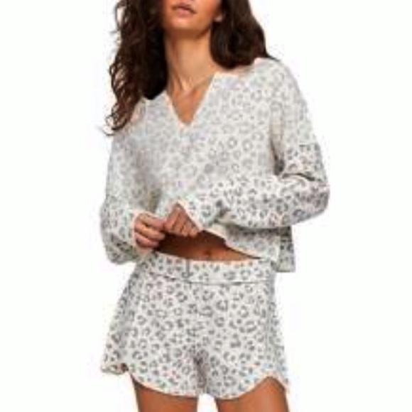 Free People Tops - FREE PEOPLE RAIN CHECK ANIMAL PRINT SHORTS LOUNGE SET MEDIUM